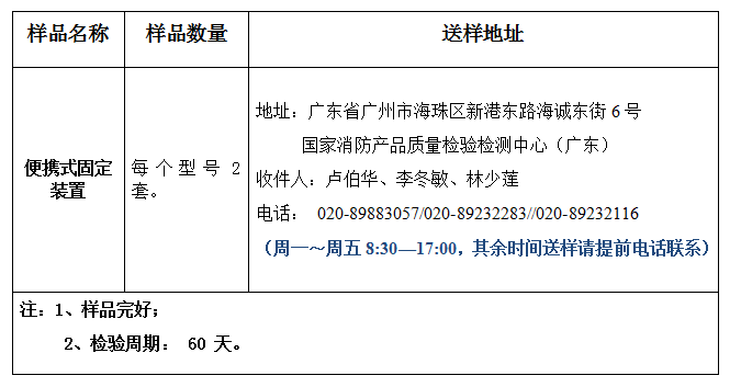 便攜式固定裝置產(chǎn)品認(rèn)證型式試驗(yàn)業(yè)務(wù)辦理指南（廣東所）